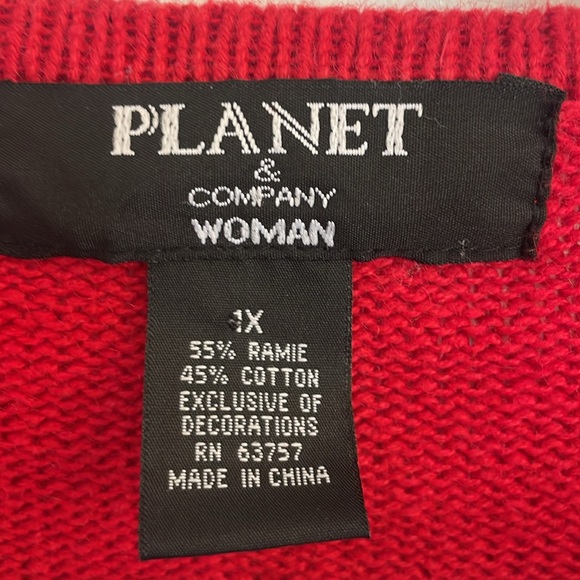 Christmas sweater button cardigan beaded sequins embroidered trees - Picture 10 of 12